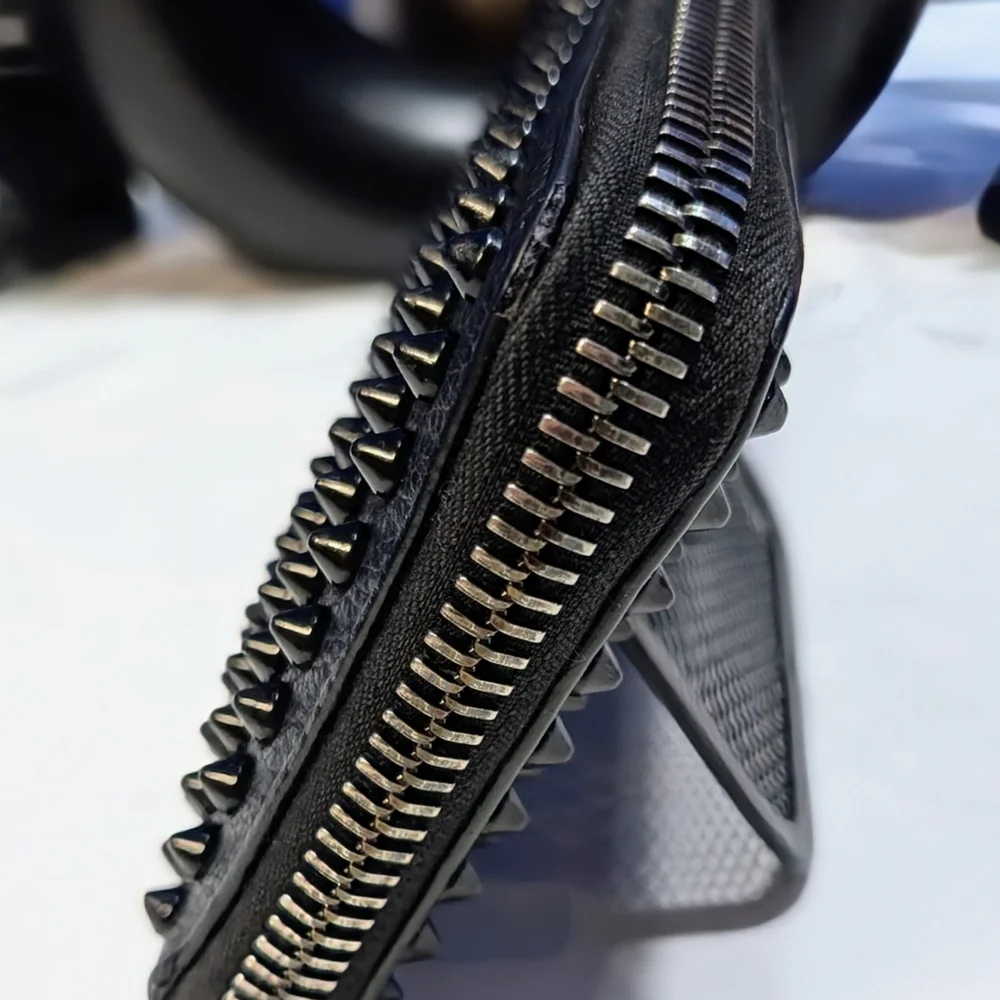 Christian Louboutin Black Spiked Leather Wallet Like New 🔥
